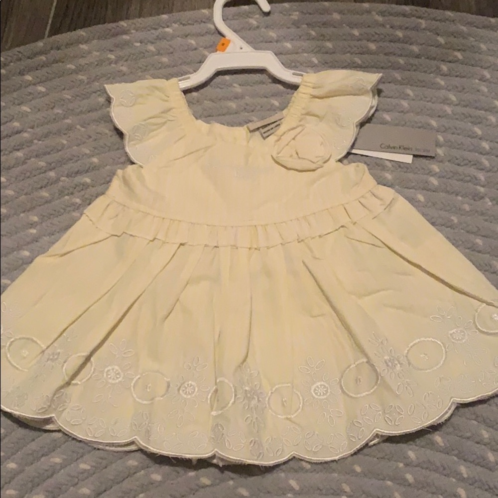 Yellow pin stripe Calvin Klein dress